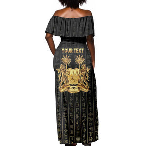 Personalized Sierra Leone Off Shoulder Maxi Dress Vai Syllabary Pattern - African Pride