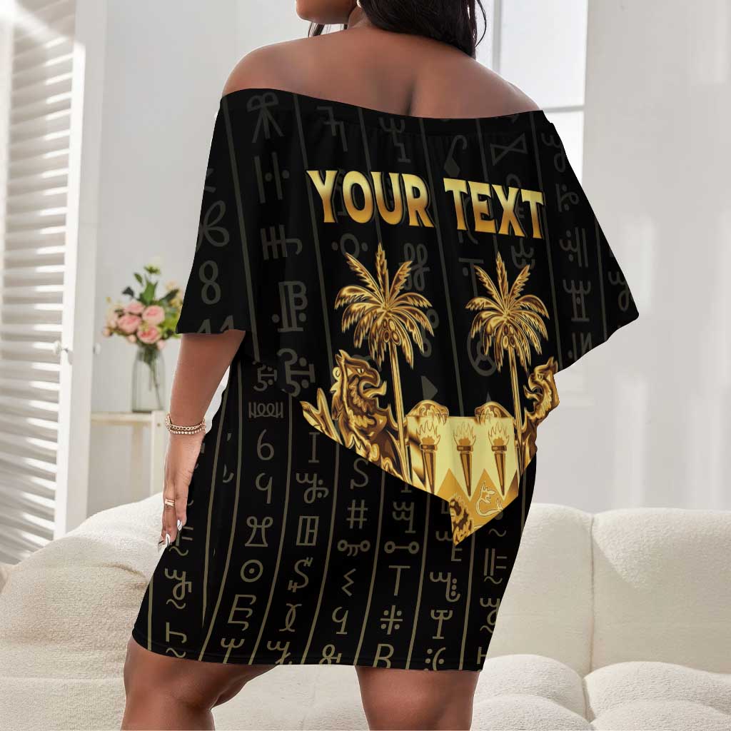 Personalized Sierra Leone Off Shoulder Short Dress Vai Syllabary Pattern - African Pride