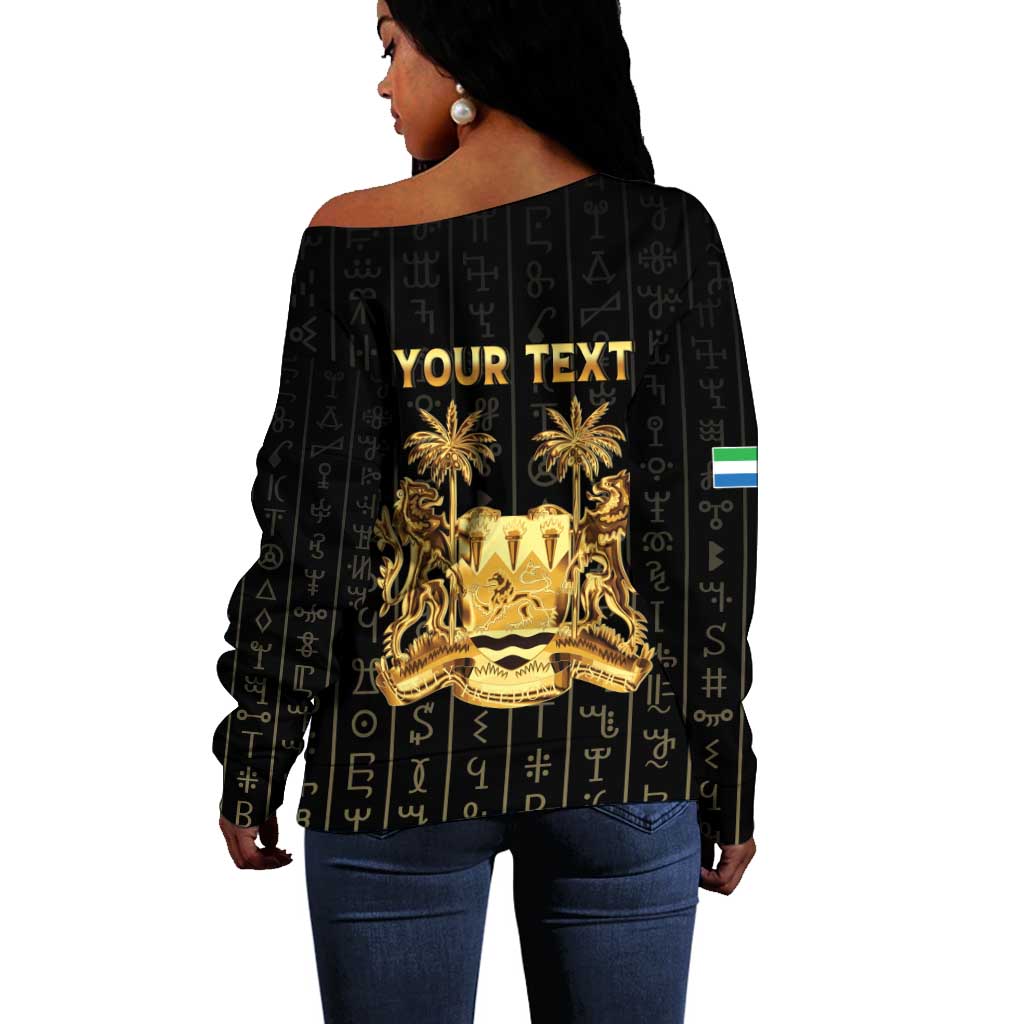 Personalized Sierra Leone Off Shoulder Sweater Vai Syllabary Pattern - African Pride