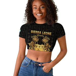 Personalized Sierra Leone Raglan Cropped T shirt Vai Syllabary Pattern - African Pride