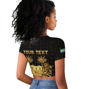 Personalized Sierra Leone Raglan Cropped T shirt Vai Syllabary Pattern - African Pride