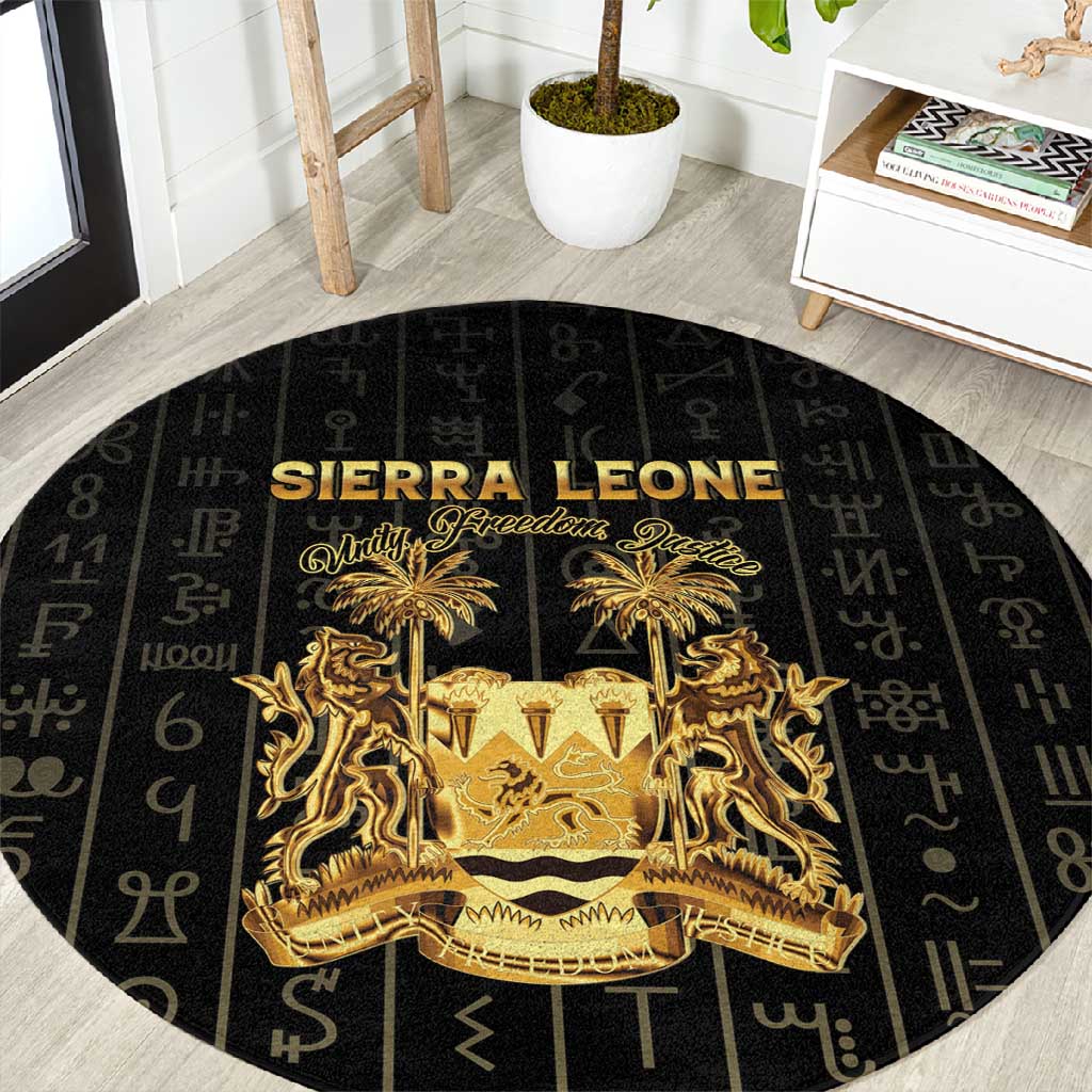 Sierra Leone Round Carpet Vai Syllabary Pattern - African Pride