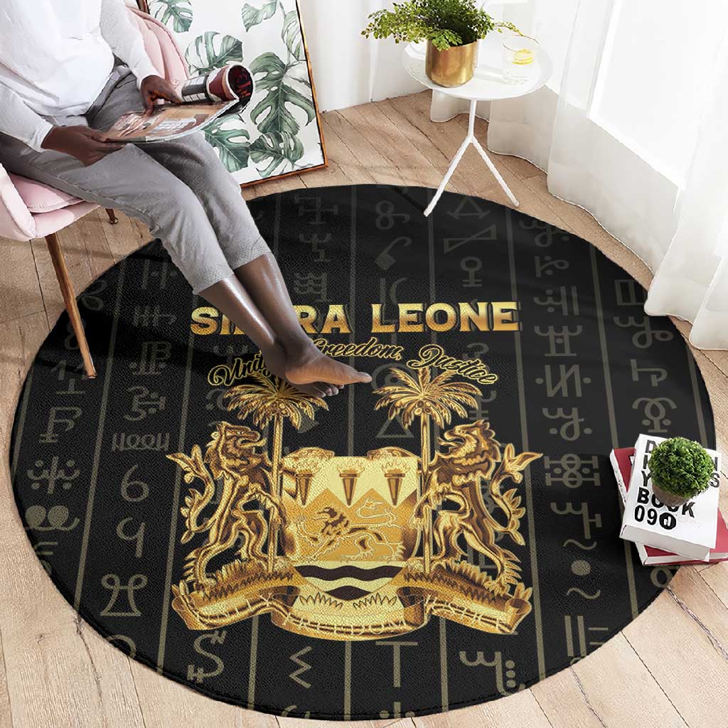 Sierra Leone Round Carpet Vai Syllabary Pattern - African Pride