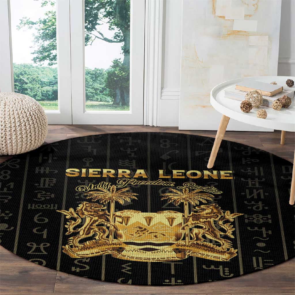 Sierra Leone Round Carpet Vai Syllabary Pattern - African Pride
