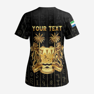 Personalized Sierra Leone Scrub Top Vai Syllabary Pattern - African Pride