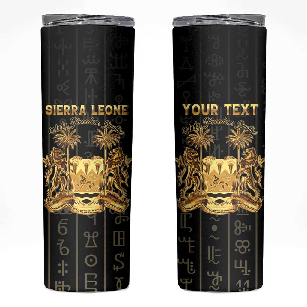 Personalized Sierra Leone Skinny Tumbler Vai Syllabary Pattern - African Pride