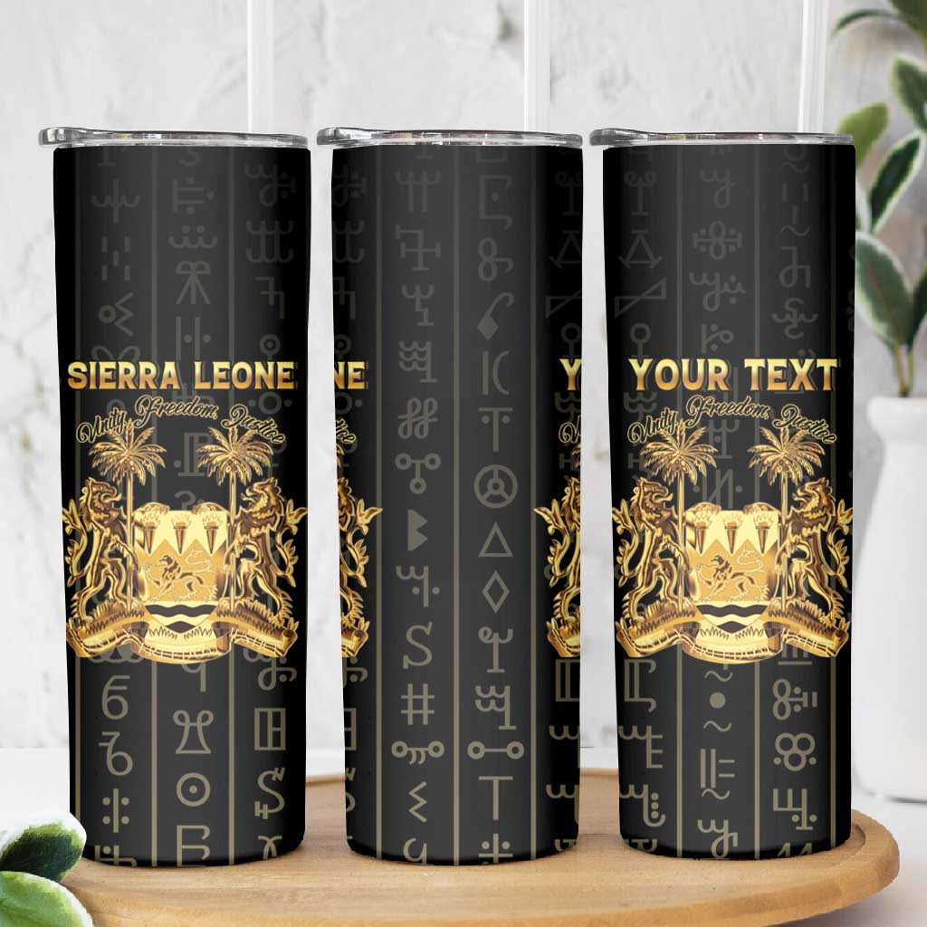 Personalized Sierra Leone Skinny Tumbler Vai Syllabary Pattern - African Pride