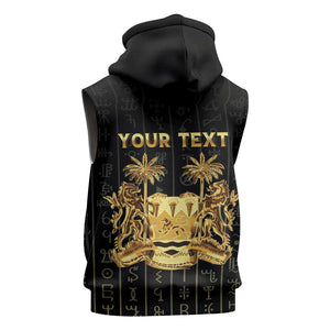 Personalized Sierra Leone Sleeveless Hoodie Vai Syllabary Pattern - African Pride