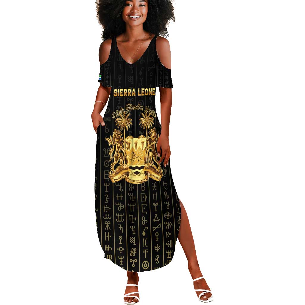 Personalized Sierra Leone Summer Maxi Dress Vai Syllabary Pattern - African Pride