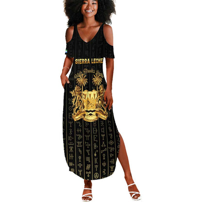 Personalized Sierra Leone Summer Maxi Dress Vai Syllabary Pattern - African Pride