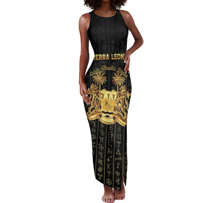 Personalized Sierra Leone Tank Maxi Dress Vai Syllabary Pattern - African Pride