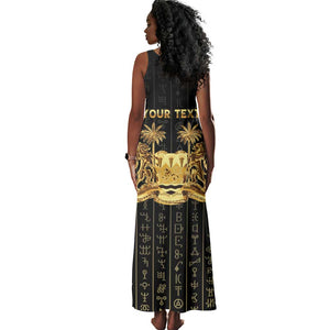 Personalized Sierra Leone Tank Maxi Dress Vai Syllabary Pattern - African Pride