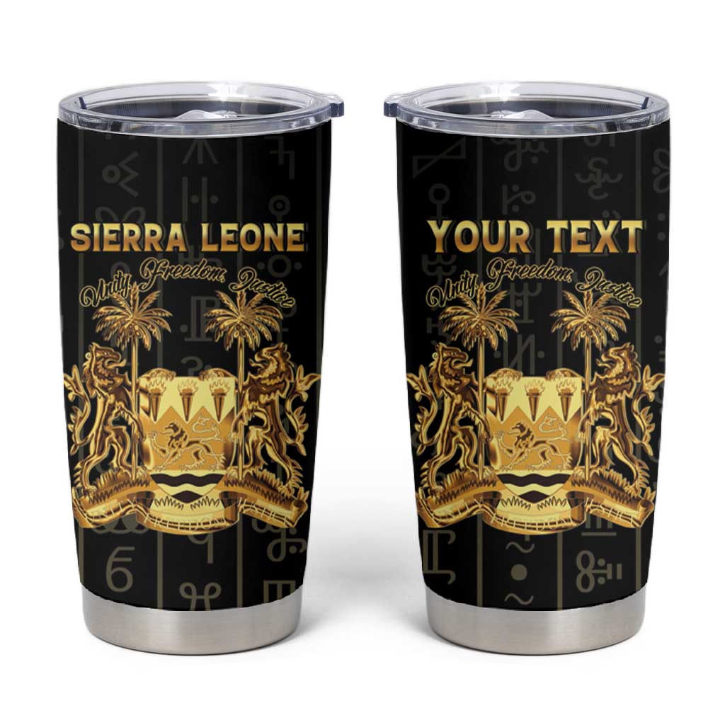 Personalized Sierra Leone Tumbler Cup Vai Syllabary Pattern - African Pride