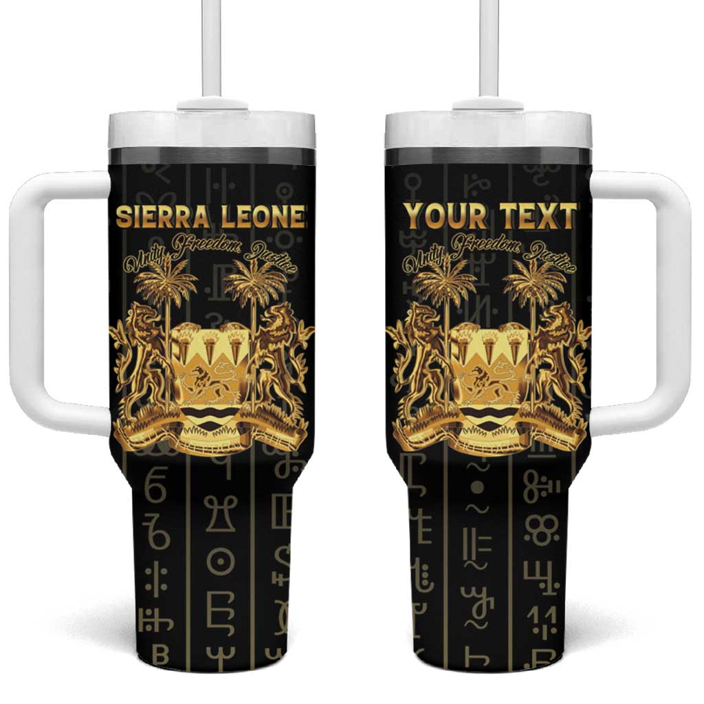 Personalized Sierra Leone Tumbler With Handle Vai Syllabary Pattern - African Pride