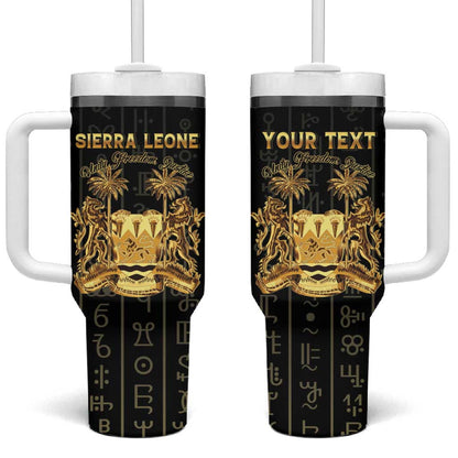 Personalized Sierra Leone Tumbler With Handle Vai Syllabary Pattern - African Pride