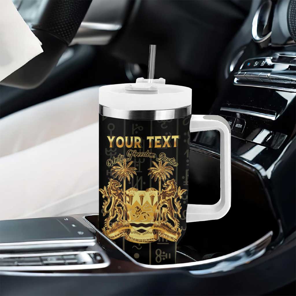 Personalized Sierra Leone Tumbler With Handle Vai Syllabary Pattern - African Pride