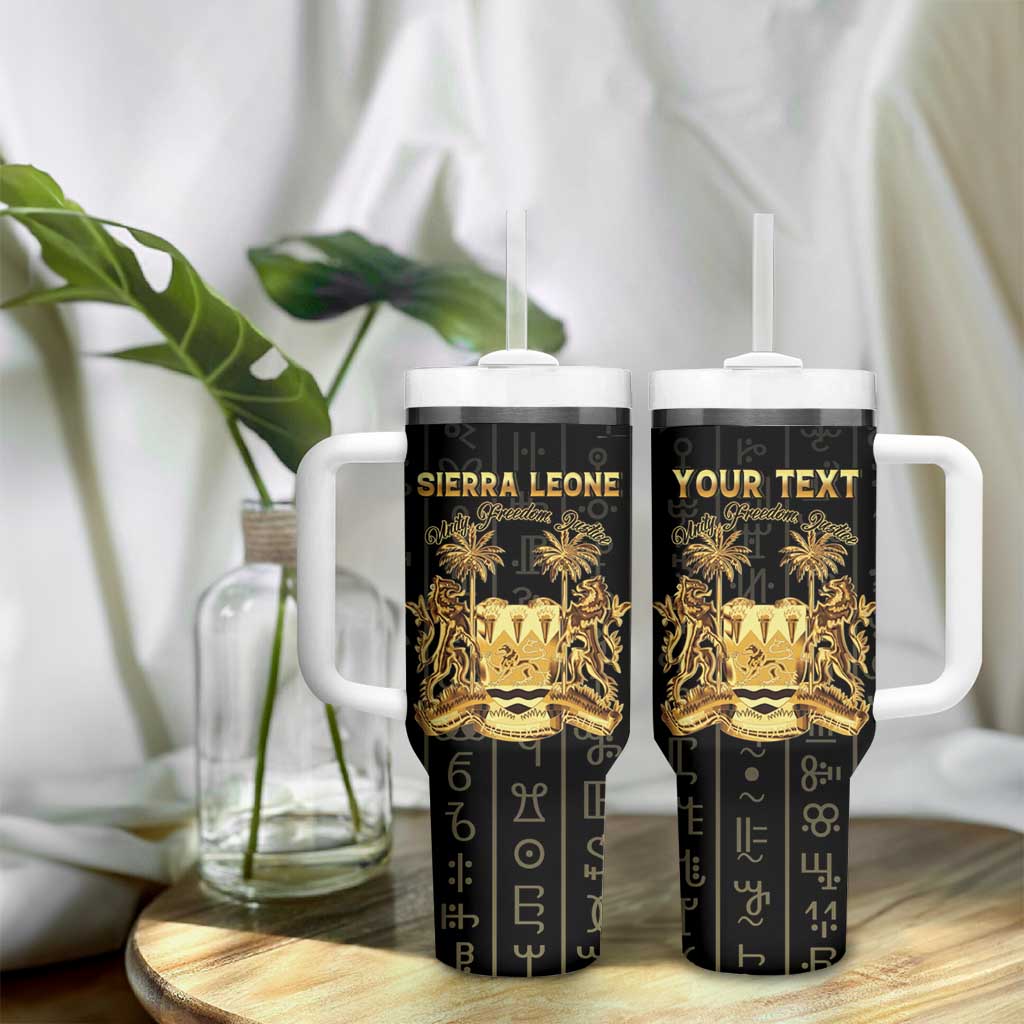 Personalized Sierra Leone Tumbler With Handle Vai Syllabary Pattern - African Pride