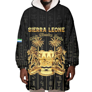 Personalized Sierra Leone Wearable Blanket Hoodie Vai Syllabary Pattern - African Pride
