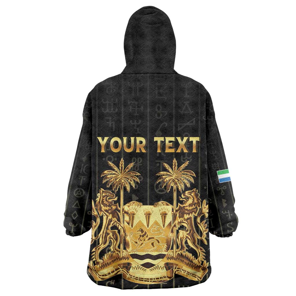 Personalized Sierra Leone Wearable Blanket Hoodie Vai Syllabary Pattern - African Pride