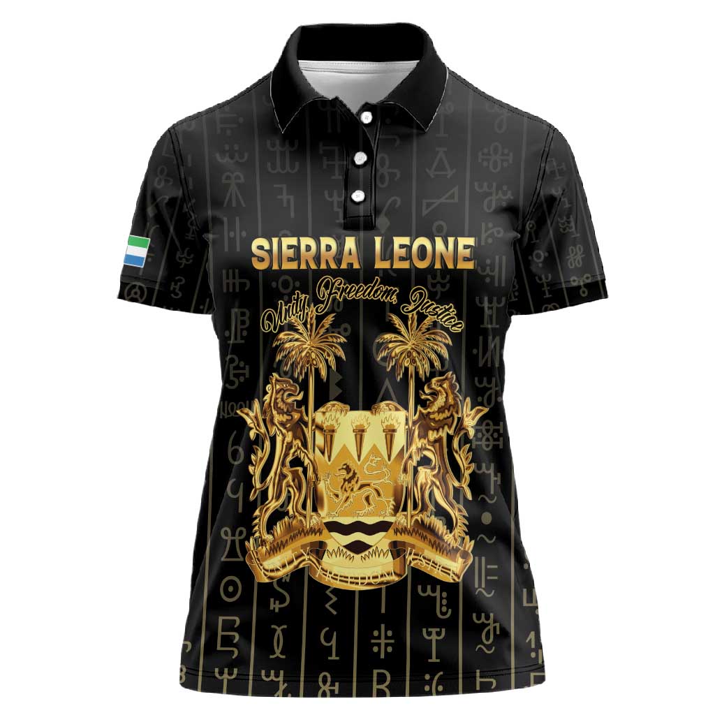 Personalized Sierra Leone Women Polo Shirt Vai Syllabary Pattern - African Pride