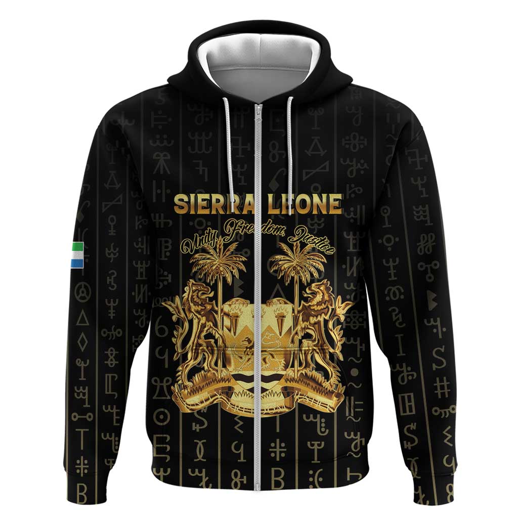 Personalized Sierra Leone Zip Hoodie Vai Syllabary Pattern - African Pride
