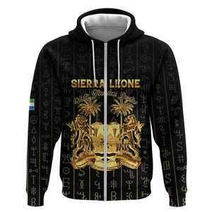 Personalized Sierra Leone Zip Hoodie Vai Syllabary Pattern - African Pride