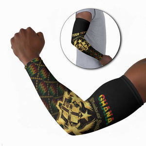 Personalized Ghana Kente Pattern Arm Sleeves The Heart of Gold of Africa