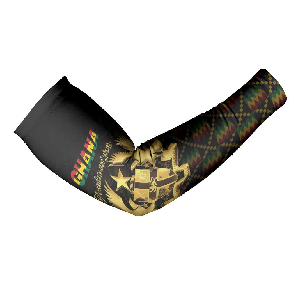 Personalized Ghana Kente Pattern Arm Sleeves The Heart of Gold of Africa