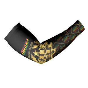 Personalized Ghana Kente Pattern Arm Sleeves The Heart of Gold of Africa