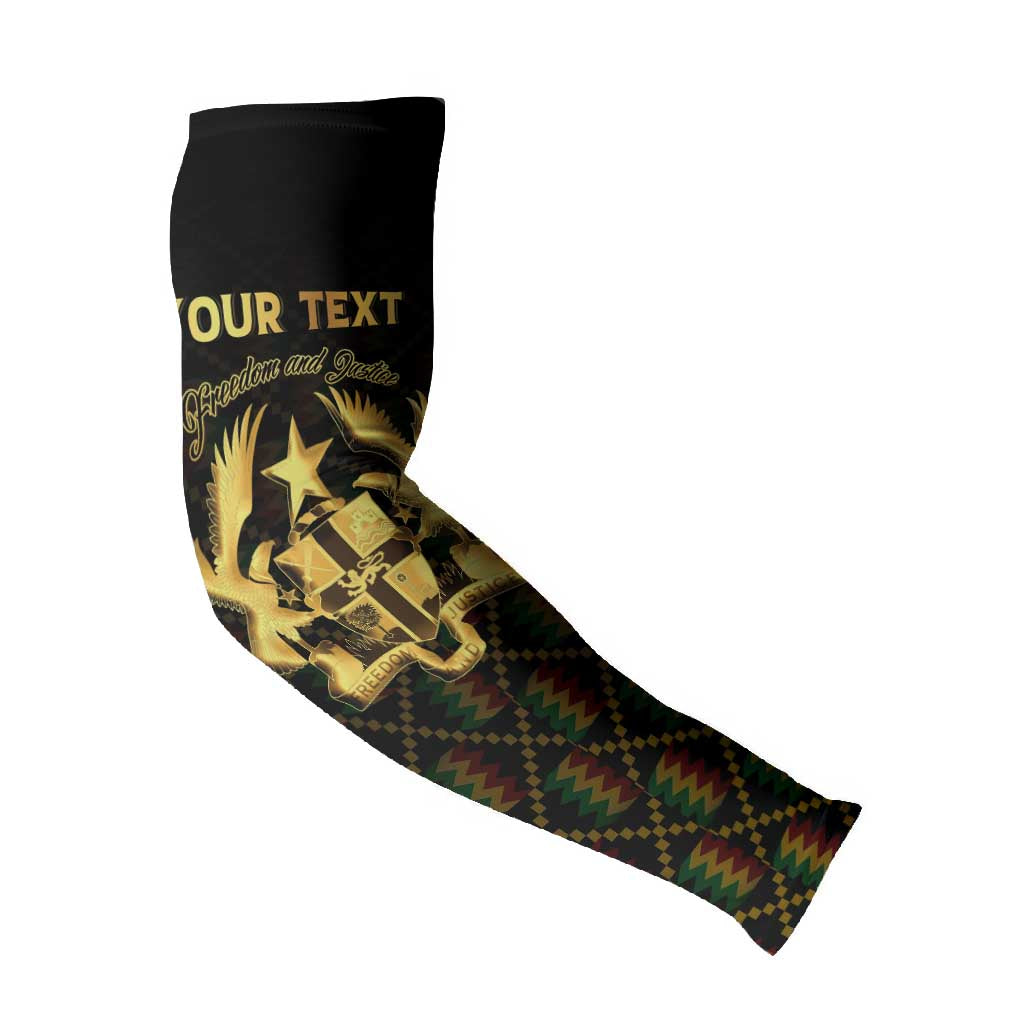 Personalized Ghana Kente Pattern Arm Sleeves The Heart of Gold of Africa