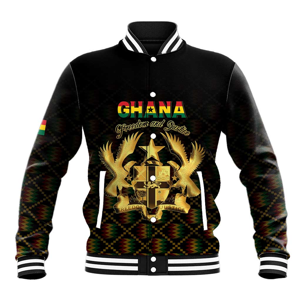 Personalized Ghana Gold Emblem Baseball Jacket The Heart of Gold of Africa - African Pride