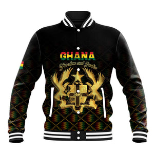 Personalized Ghana Gold Emblem Baseball Jacket The Heart of Gold of Africa - African Pride