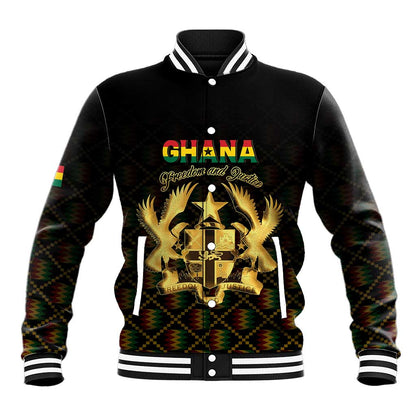 Personalized Ghana Gold Emblem Baseball Jacket The Heart of Gold of Africa - African Pride