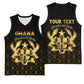 Personalized Ghana Gold Emblem Basketball Jersey The Heart of Gold of Africa - African Pride