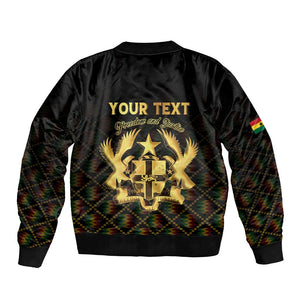 Personalized Ghana Gold Emblem Bomber Jacket The Heart of Gold of Africa - African Pride