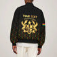 Personalized Ghana Gold Emblem Bomber Jacket The Heart of Gold of Africa - African Pride