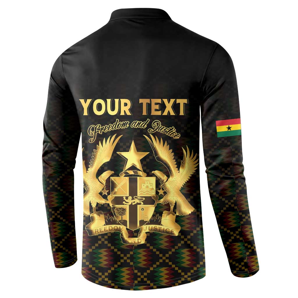 Personalized Ghana Kente Pattern Button Sweatshirt The Heart of Gold of Africa