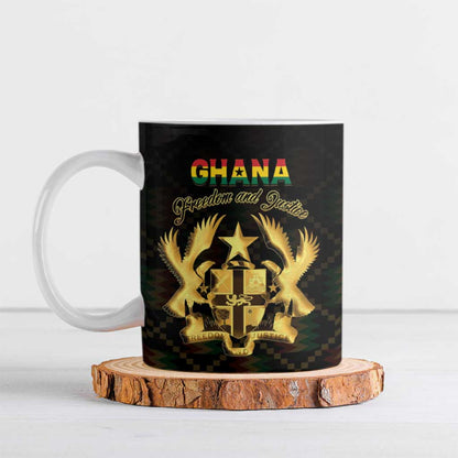 Personalized Ghana Kente Pattern Ceramic Mug The Heart of Gold of Africa