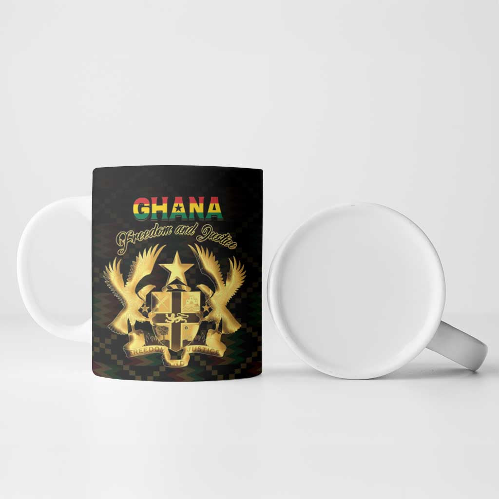 Personalized Ghana Kente Pattern Ceramic Mug The Heart of Gold of Africa