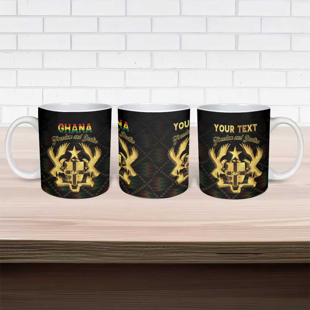 Personalized Ghana Kente Pattern Ceramic Mug The Heart of Gold of Africa