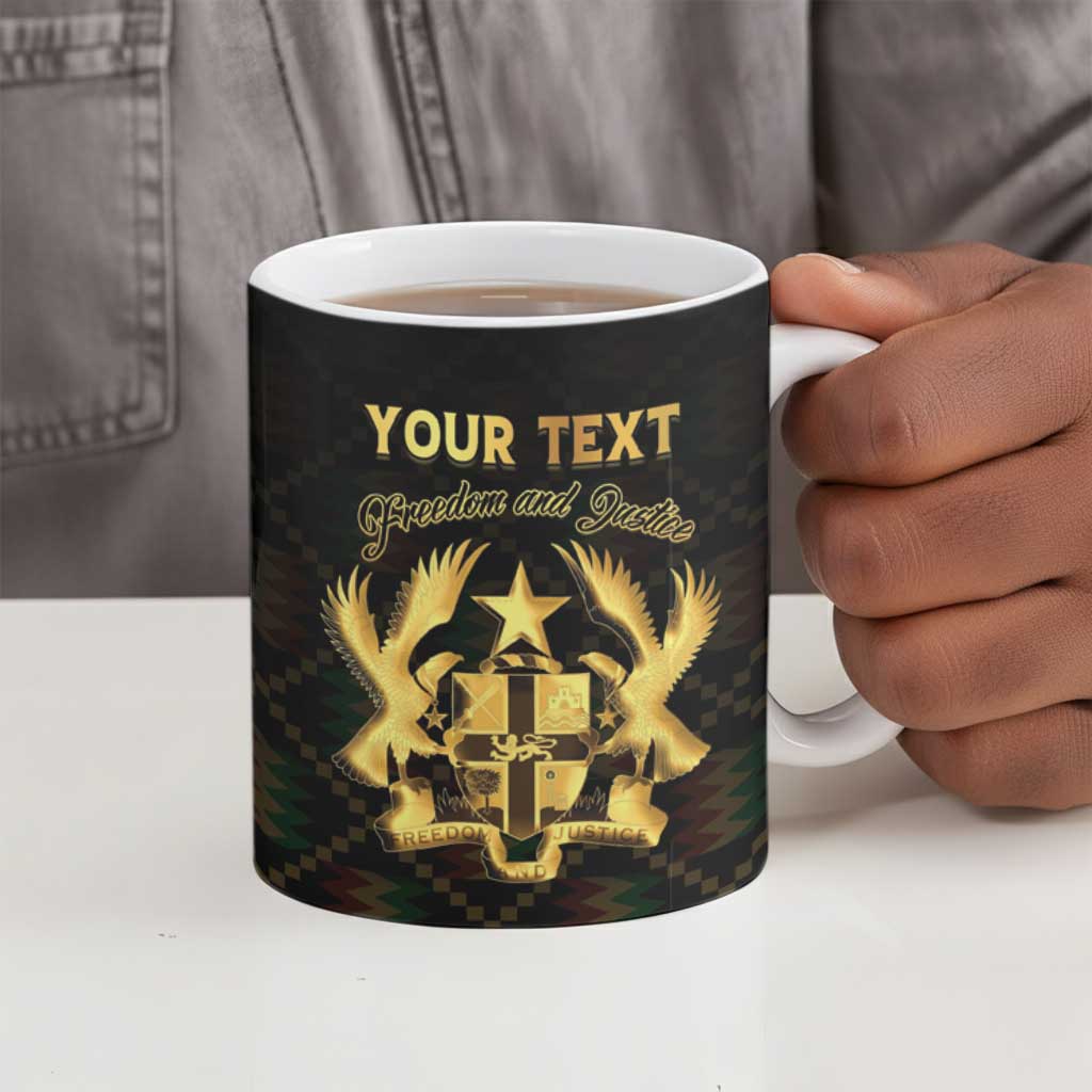 Personalized Ghana Kente Pattern Ceramic Mug The Heart of Gold of Africa
