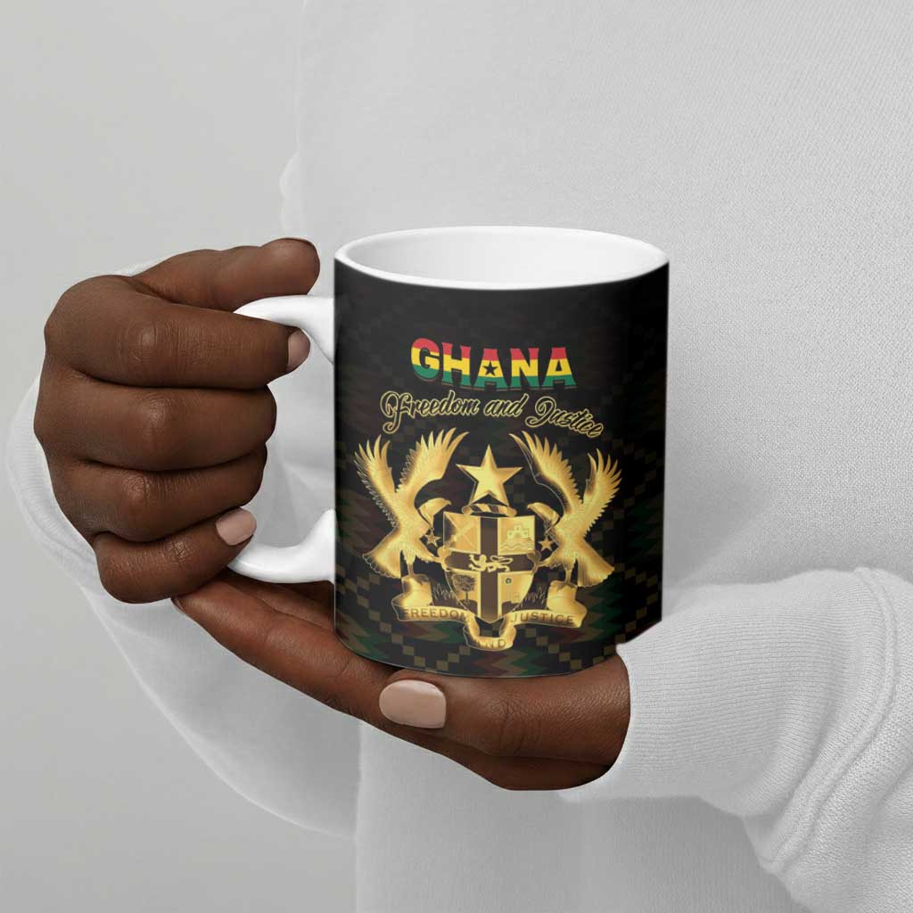 Personalized Ghana Kente Pattern Ceramic Mug The Heart of Gold of Africa