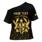 Personalized Ghana Kente Pattern Cross Shoulder Shirt The Heart of Gold of Africa