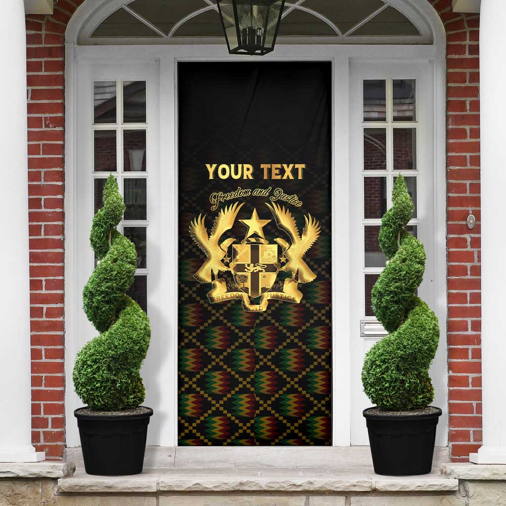 Personalized Ghana Kente Pattern Door Cover The Heart of Gold of Africa