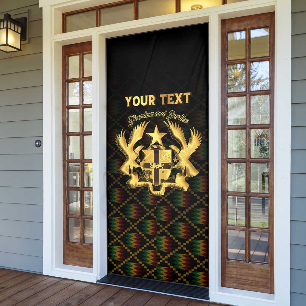 Personalized Ghana Kente Pattern Door Cover The Heart of Gold of Africa