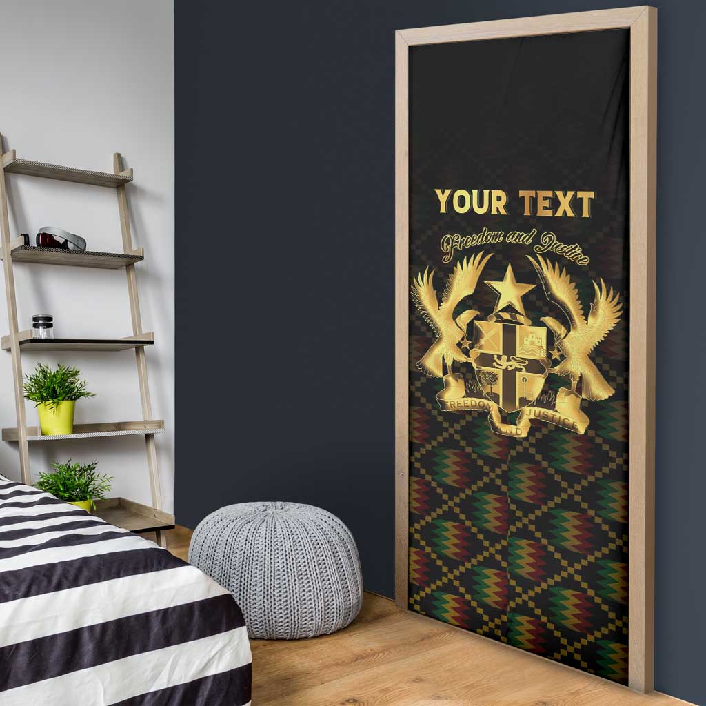 Personalized Ghana Kente Pattern Door Cover The Heart of Gold of Africa