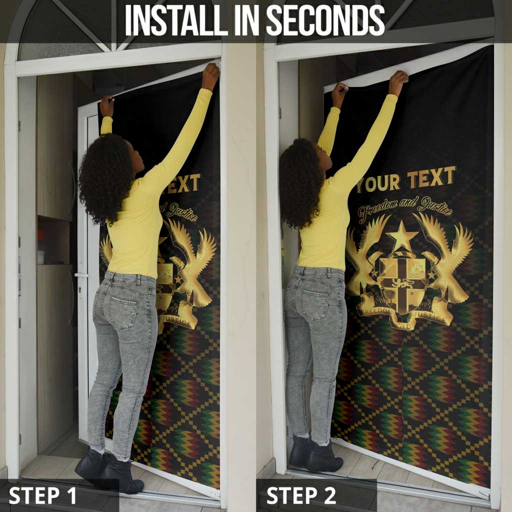 Personalized Ghana Kente Pattern Door Cover The Heart of Gold of Africa