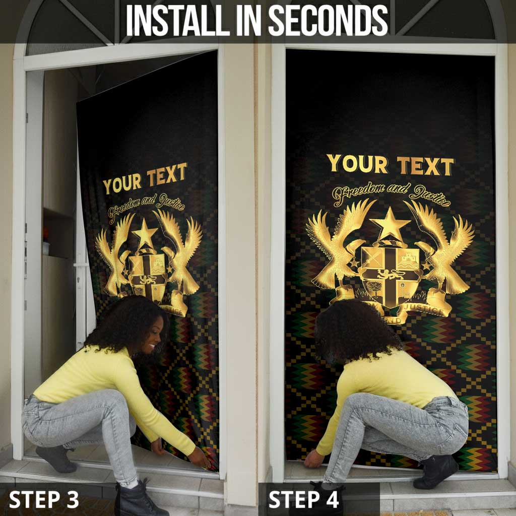 Personalized Ghana Kente Pattern Door Cover The Heart of Gold of Africa