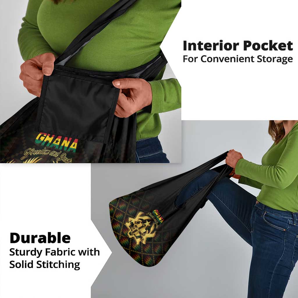 Ghana Gold Emblem Grocery Bag The Heart of Gold of Africa - African Pride