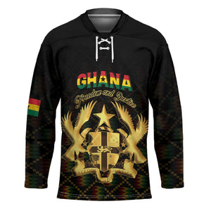 Personalized Ghana Kente Pattern Hockey Jersey The Heart of Gold of Africa
